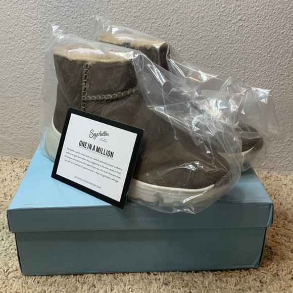 NWB Seychelles Winded Suede-Shearling Sneaker Boot - Taupe sz 8.5M - Picture 5 of 6